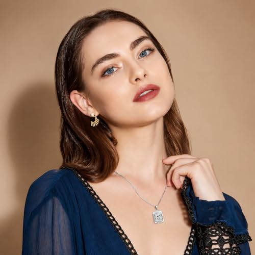 Glimmerst Initial Pendant Necklace 18K Gold Plated Stainless Steel Letter Necklace Personalizd Name Necklace for Women - style: Silver H