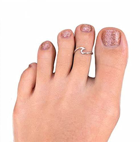 MODRSA Toe Rings for Women Toe Rings and Anklets for Women Toe Ring Adjustable Toe Rings Silver Rose Gold - color: D1-toe rings -3pcs silver