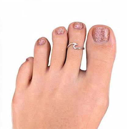 MODRSA Toe Rings for Women Toe Rings and Anklets for Women Toe Ring Adjustable Toe Rings Silver Rose Gold - color: D1-toe rings -3pcs silver