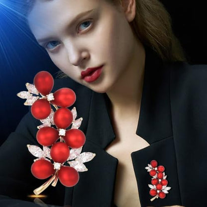 Red Rose Flower Brooches and Pins for Women Costume Jewelry Brooch Pins Broches Jewelry for Women Elegant Lady Pin - style: Plum Blossom