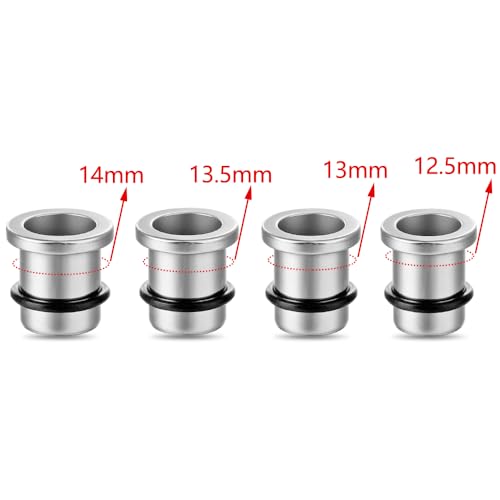LADEMAYH Comfy Dead Stretching Ear Tapers Stretching Kit, Small Gaps Packed, 0.5mm Increments, Surgical Stainless Steel 316L, Flat Top Ear Plugs, Pain-Free Body Piercing Jewelry for Women & Mens - color: Silver, size: 12.5-14mm