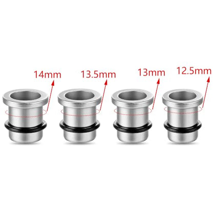 LADEMAYH Comfy Dead Stretching Ear Tapers Stretching Kit, Small Gaps Packed, 0.5mm Increments, Surgical Stainless Steel 316L, Flat Top Ear Plugs, Pain-Free Body Piercing Jewelry for Women & Mens - color: Silver, size: 12.5-14mm