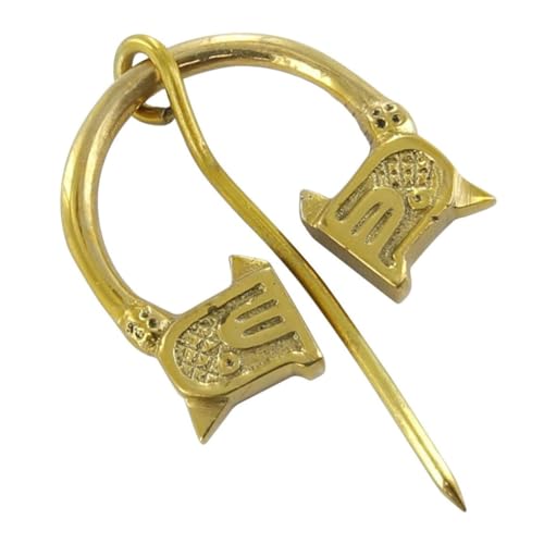 Armory Replicas™ Hand Forged Solid Brass Medieval Cloak Brooch – Viking, Celtic & Fibula Garment Pin Collection - style: Brooch,Brass
