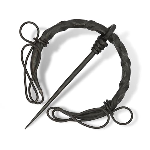 Armory Replicas™ Hand-Forged Viking & Celtic Cloak Pin Brooch – Medieval Fibula for Costumes, Reenactments, Cosplay & Historical Dress Accessories - style: Filigree Knot Pennanular
