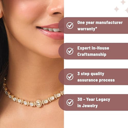 TARINIKA Samaira Kundan Indian Necklace Set - Indian Jewelry Set for Women