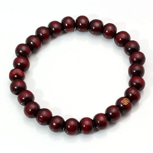 Eigso 6-8mm Wood Beads Bracelet Prayer Beads for Meditation Buddha Tibetan Bracelet for Men and Women - color: B:3 Pcs
