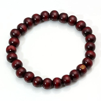 Eigso 6-8mm Wood Beads Bracelet Prayer Beads for Meditation Buddha Tibetan Bracelet for Men and Women - color: B:3 Pcs