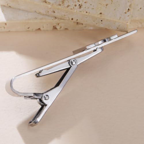 Dreamtimes Ukrainian Symbol Tie Clip Ukrainian Tie Clasp for Men Ukraine Trident Inspired Jewelry Ukraine Remembrance Tie Clip Patriotic Gift - color: Silver