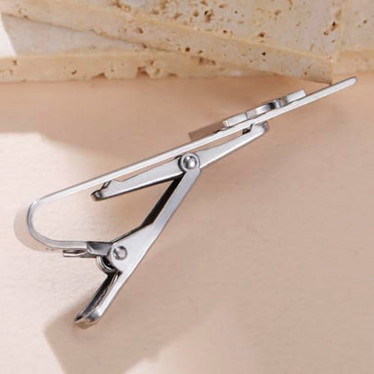 Dreamtimes Ukrainian Symbol Tie Clip Ukrainian Tie Clasp for Men Ukraine Trident Inspired Jewelry Ukraine Remembrance Tie Clip Patriotic Gift - color: Silver