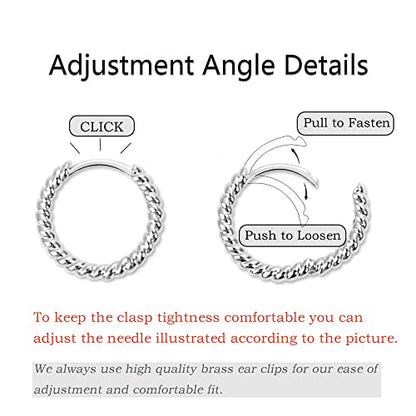 micuco 3 Pairs Small Gold Hoop Huggie Earrings Set for Women Men Tendy | 14K Gold Plated Small Huggie Hoop Earrings for Men, Tiny Cartilage Hypoallergenic Earring Set - style: F# Twisted silver 8-10-12mm