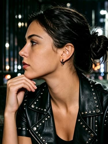 FaithHeart 925 Sterling Silver Post Huggie Hoop Earrings for Women 8-20mm | Silver/Black/Gold/Rose Gold Small Hoop Earrings, Hypoallergenic Lightweight Cartilage Huggie Earrings, Gift Box - color: Black, size: 20mm