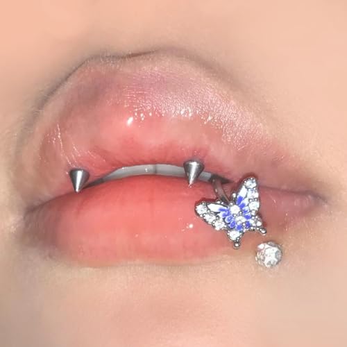 Surgical Steel Lip Ring Bat Shape Perfect Lip Jewelry for Piercing Lip Rings Studs Cute Cartilage Body Jewelry Piercing for Women 10mm Lip Piercing Jewelry for Women