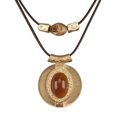 Chunky Pendant Necklace for Women Vintage Boho Necklaces Choker Layered Statement Necklaces Bohemian Jewlery Gifts - style: Boho Style Necklace Women