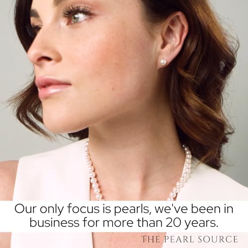 The Pearl Source 14K Gold 4-9mm AAA Quality Graduated Round White Freshwater Cultured Pearl Necklace for Women - color: Yellow Gold Clasp, size: 18" Princess Length