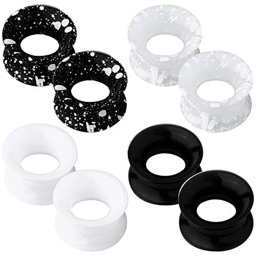 OUFER 8PCS Silicone Ear Gauges Flexible Ear Tunnels Plugs Stretchers Expander Double Flared Flesh Ear Piercing Jewelry for Women Men - color: 00g(10mm)