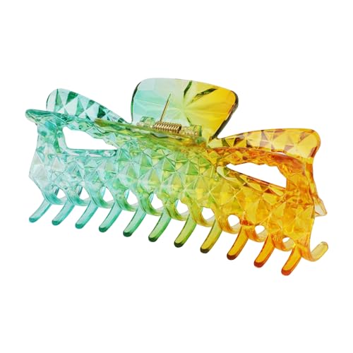 Jumbo Jaw Clip Extra Large Marbelized Hair Claw (Blue Yellow) - color: Blue Yellow