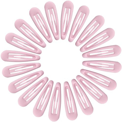 Small Hair Barrettes For Women No Slip Metal Snap Clips For Thin And Fine Hair,Matte Light Pink,20 PCS,1.97 x 0.5 Inch. - color: Matte Light Pink