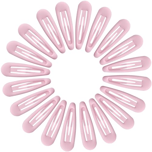 Small Hair Barrettes For Women No Slip Metal Snap Clips For Thin And Fine Hair,Matte Light Pink,20 PCS,1.97 x 0.5 Inch. - color: Matte Light Pink