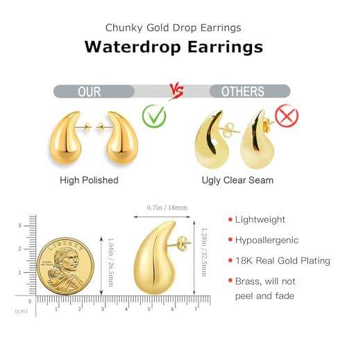 2 Pairs Gold/Silver Hoop Earrings For Women Set Trendy,14K Plated Gold Chunky Huggie Hoop Earings Pack,Oval Twisted Statement Silver Hoops,Fashion Jewelry Gift - color: 9) conch stud