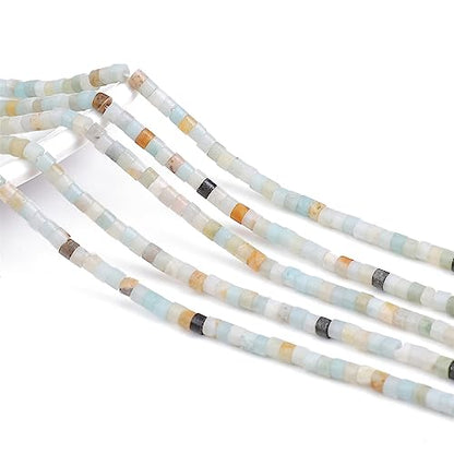 BEADIA Natural Amazonite Spacer Beads Caps Flat Round Loose Beads for Beading Jewelry Making 3mmx2mm 38cm - color: Amazonite, size: Flat Round 3mm x 2mm