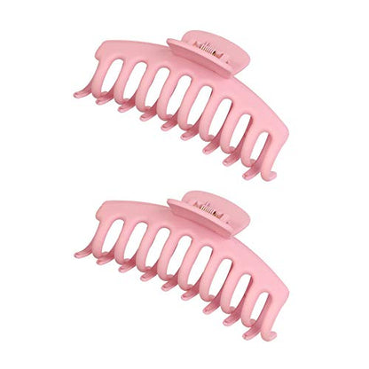 2 Pack Big Hair Claw Clips Nonslip Large Claw Clip for Women and Girls Hair,Strong Hold Grips Hair Accessories 4 Inch (Pink) - color: Pink