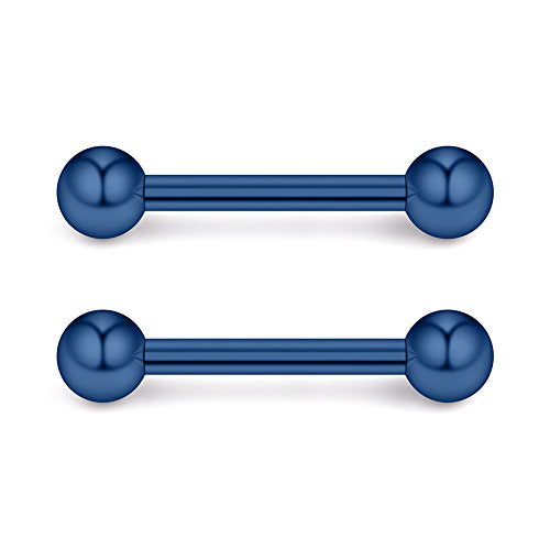 Ruifan 316L Stainless Steel Nipple PA Tongue Shield Barbell Ring Bar Body Piercing Retainer 12G 14mm 2-12PCS - color: 12PCS - Mix Color