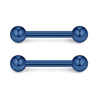 Ruifan 316L Stainless Steel Nipple PA Tongue Shield Barbell Ring Bar Body Piercing Retainer 12G 14mm 2-12PCS - color: 12PCS - Mix Color