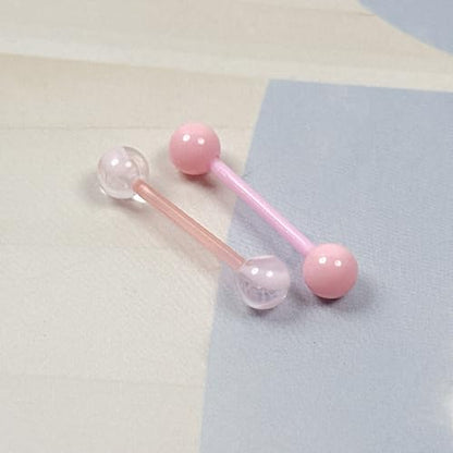 12PCS Soft Flexible Acrylic Plastic Tongue Rings | Barbells 14G 16mm for Women Nipple Rings Candy Color Tongue Piercing Jewelry Retainer for Surgery