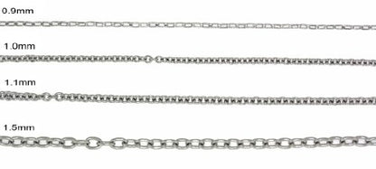 Stainless Steel Cable Chain Necklace 1 mm Thin Dainty Pendant Chain | Fine Cable Links, Water Safe Steel, No Tarnish, Pendant Ready, Gift Boxed