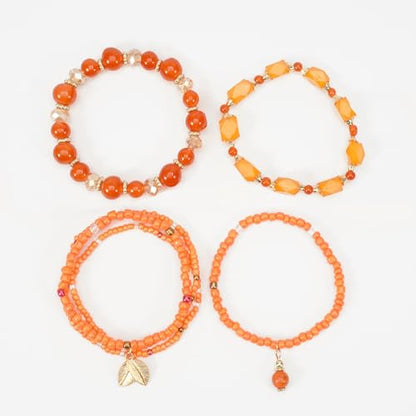 Boho Wooden Beads Bracelets Bohemian Bracelet Stack for Men Women Wood Beaded Bracelet Set - color: L
