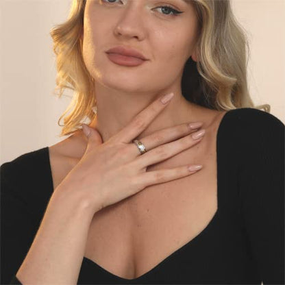 POPLYKE Sterling Silver Anxiety Spinner Rings Spinning Fidget Rings for Women Relieve Stress Jewelry Gifts - color: Sunflower