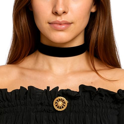 Gjinxi 2Pcs Black Choker Necklace Set, Gothic Black Velvet Choker Necklace for Women, Valentines Day Birthday Gifts, Halloween Cosplay Jewelry