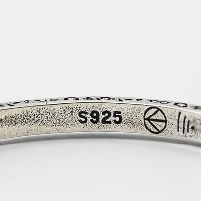 Innocence S925 Silver-Plated Antique Wide Feather Cuff Bracelet For Men Women Adjustable Retro Twisted Feathers Bracelets Gift Jewelry - color: Cross