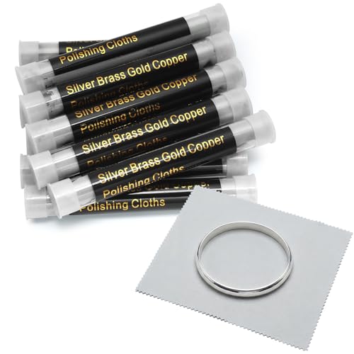 12 Pcs Jewelry Cleanning Cloth with Tube 7 x 6 Inch Silver Polishing Cloth Brass Cleaner for Sterling Silver Brass Gold Copper, Individually Wrapped(Gray) - color: Gray