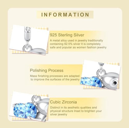 Charms Beads 925 Sterling Silver Animal Heart Flower Friend Dangle Pendant with 5A Cubic fits for Charms Bracelets for Woman Valentine's Day Mother's Day Christmas Graduation Birthday Gift - style: D04-Turtle and Crab Safety Chains