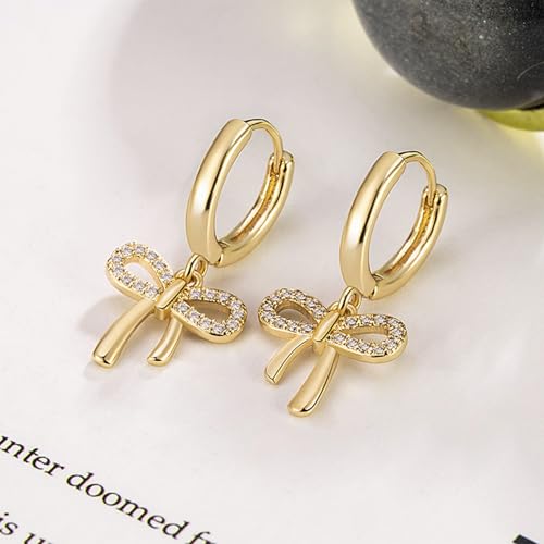 Bow Earrings Red Earrings for Women Dangle Cute Earrings Red Stuff Jewelry Outfits Accessories Gifts for Girls - color: C3:gold bow earrings set