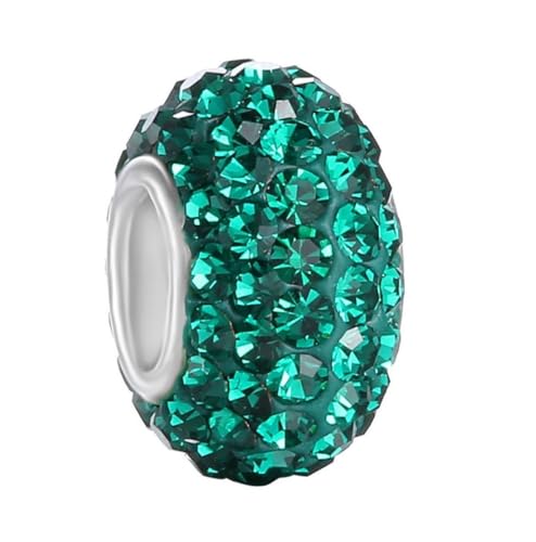 Adabele 1pc Solid 925 Sterling Silver Jan-Dec Birthstone Bead Charm - color: May