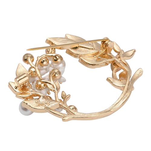 SHE'S FREE STYLE JUST FOR YOU Handmade Gardenia Brooches and Pins For Women, Enamel Flower Brooch Green Leaves Pins Hand Dripping Oil Jewelry Brooch Pins Fashion Garland Safety Pins - color: Green/white
