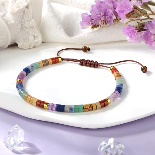 JoycuFF Gifts for Women Inspirational Gifts for Teen Healing Natural Stone Bracelets for Women Friends Sister - style: You're awesome-Colorful