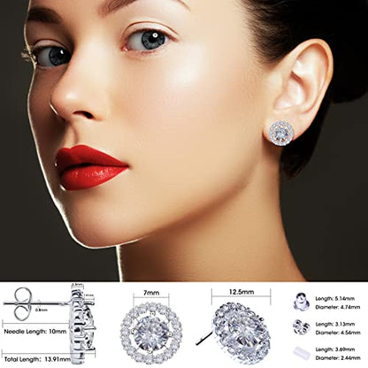 Earrings Holy Stud Earrings for Girls/Women, Sliver Gold Wedding Earrings for Bridesmaids - color: Halo Shape|Silver