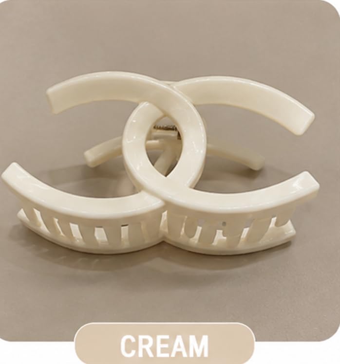 Designer Logo Hair Claw Clips,disponible color, Pink, White,Black,Brown,Beige Large Size