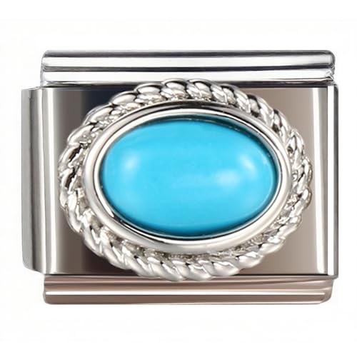Birthstone Charms for Italian Charm Bracelet, 9mm, Birthday Gift - color: December