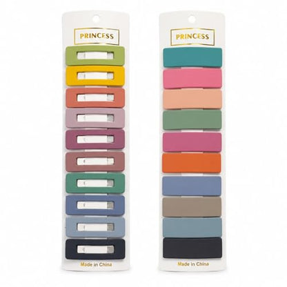 Bphne 20 Pcs Matte Non-Slip Snap Hair Clips for Women, Rectangle Cutout & Solid Barrettes, Neutral Metal Hair Pins for Daily Styling, Secure Grip for Thin Thick Hair Office Gym - color: Neutral Rectangle