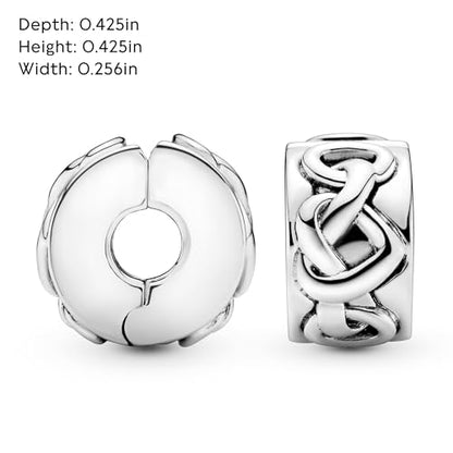 PANDORA Knotted Hearts Clip Charm - Compatible with PANDORA Moments - Gift for Her - Made with Sterling Silver - with Gift Box