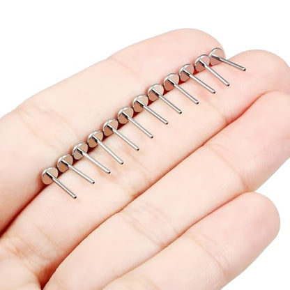 F136 Titanium 20/18/16G Threaded/Threadless Flat Earring Back Converter Kit Nose Lip Rings Medusa Labret Flatback Posts Cartilage Helix Conch Tragus Stud Piercing Jewelry Bar for Women Men - color: Threadless, size: 20g, 5/16in