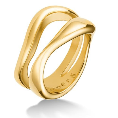 Hey Harper Gold Ring for Women - Gold Plated Stacking Waterproof & Sweatproof Jewerly Ring - Everday Non Tarnish Cute Fashion Circle Rings - style: Marbella Ring