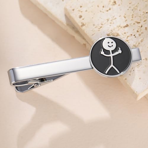 Dreamtimes Rock Skull Hand Tie Clip Halloween Shirt Tie Clips Figurine Sign Language Tie Clip Rock On Hand Gesture Stainless Steel Novelty Tie Accessory for Men - style: Style 1-S