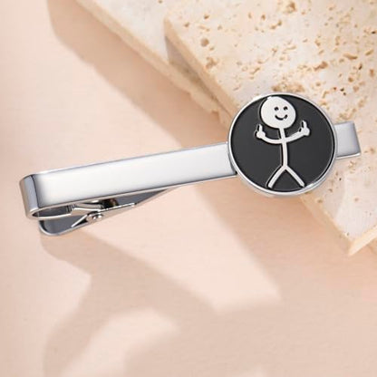 Dreamtimes Rock Skull Hand Tie Clip Halloween Shirt Tie Clips Figurine Sign Language Tie Clip Rock On Hand Gesture Stainless Steel Novelty Tie Accessory for Men - style: Style 1-S