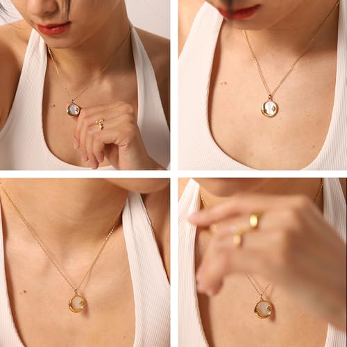 Unisex Celestial Gold Pendant Necklaces, Sun/Moon/Star/Angle Celestial Elements Unisex Choker Gold Lover Chains for Men and Women Jewelry - color: Gold Chain - Sun & Moon