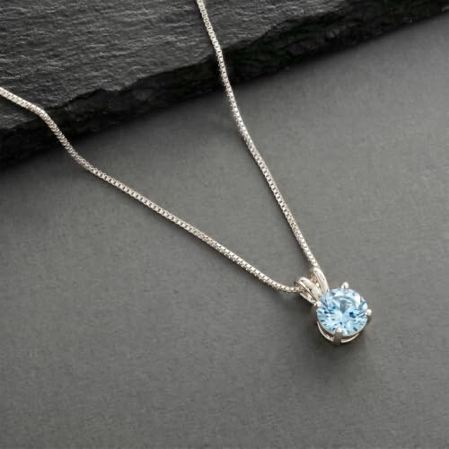 Mariell Cubic Zirconia Crystal Pendant Necklace for Women, 2 Carat 8mm CZ, for Brides, Wedding, Mother's Day Jewelry Gift - color: Silver